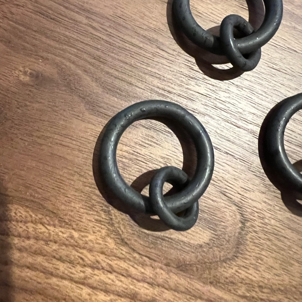 Restoration Hardware Cast Iron Drapery Rings (Set of 28) - Iron, Small Lo…